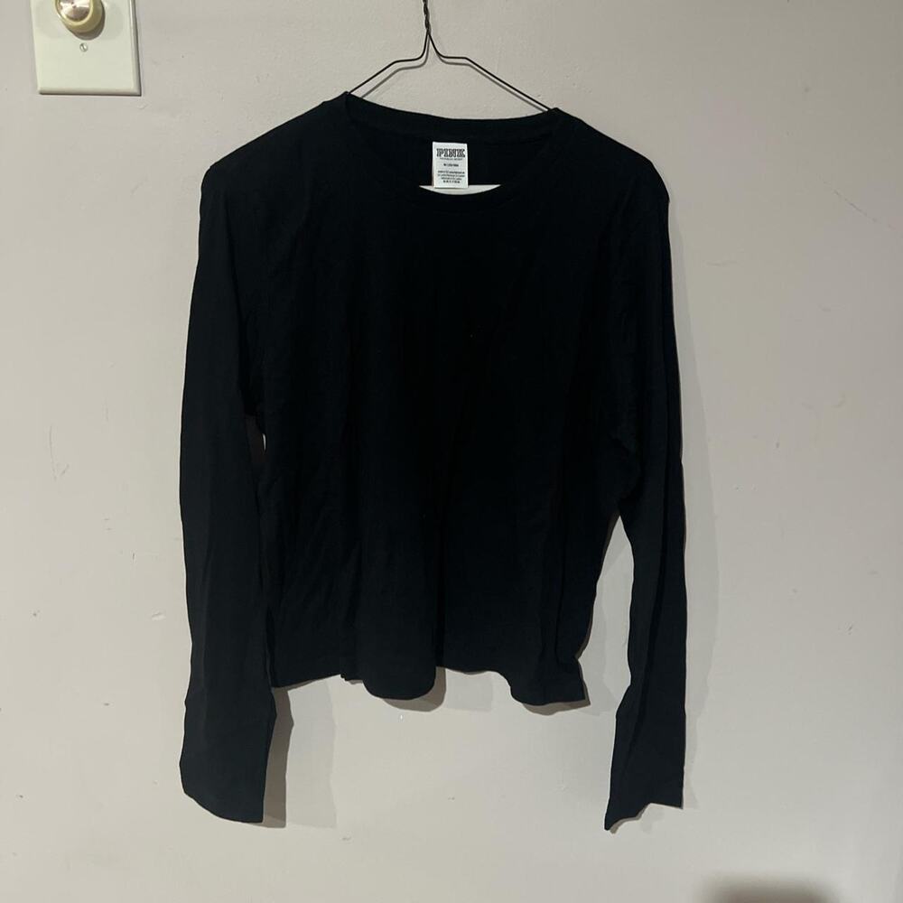 Pink black long sleeve cropped